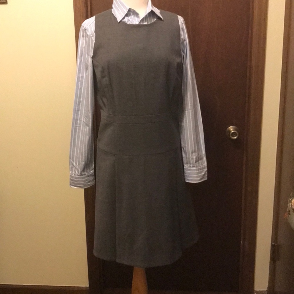 J. CREW WOMENS WOOL BLEND SLEEVELESS BOXED PLEATED DRESS